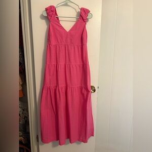 Hot Pink Tiered Maxi Dress